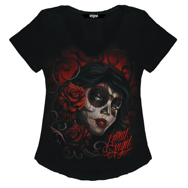 Women's Red Catrina T-shirt Black XL, 4, nordicamoto.ro