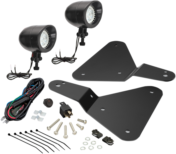 Lower Auxiliary Led Lights Black Satin, 2, nordicamoto.ro