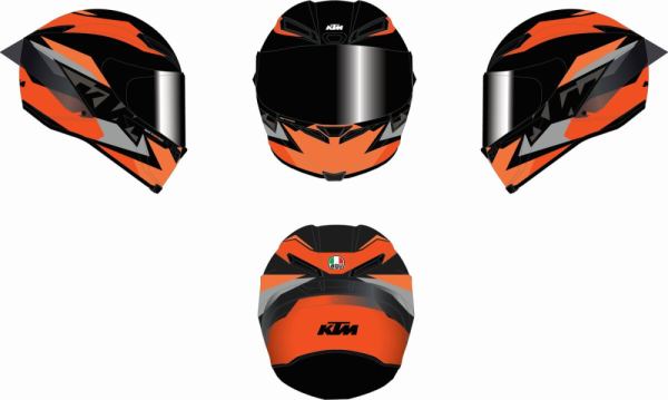 Casca KTM CORSA R Gray/Orange/Black-2