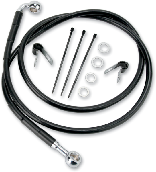 Extended Length Black Vinyl Brake Line Kit Black Oversize [+51 mm (2'')], 1, nordicamoto.ro