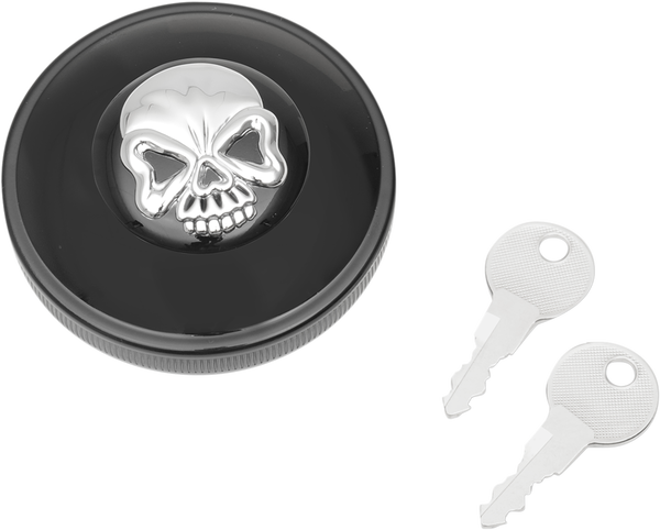 Screw-in Locking Skull Gas Cap Black, 2, nordicamoto.ro