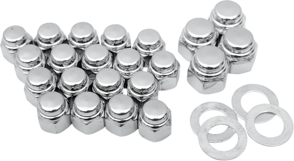 Chrome Cap Nut Kit Silver, 1, nordicamoto.ro