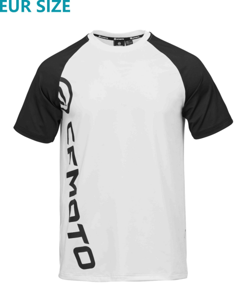 TRICOU QUICK-DRY CU GULER ROTUND – ALB/NEGRU CFMOTO, 9, nordicamoto.ro