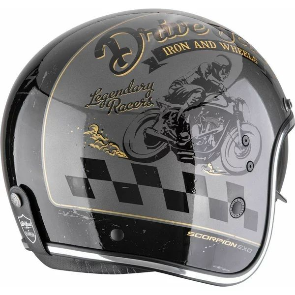 Casca open face SCORPION BELFAST EVO DRIVE FAST L Argintiu/Negru/Auriu, 3, nordicamoto.ro
