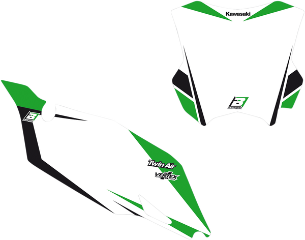 Pre-cut Number Plates With Graphics Black, Green, White, 1, nordicamoto.ro