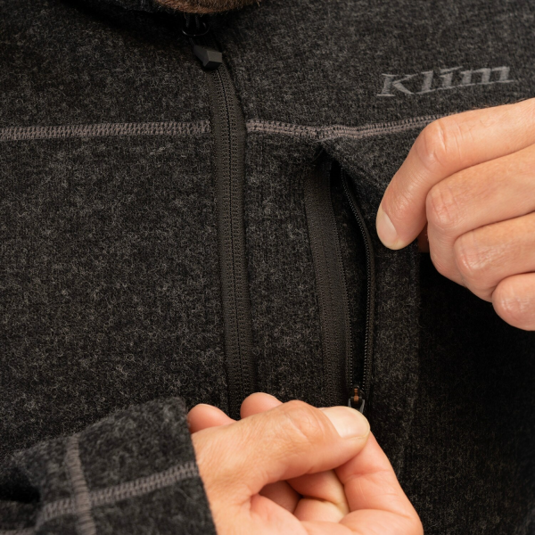 Hanorac Snowmobil Klim Bighorn Canyon Wool Fleece Mid Layer Black Heather-13