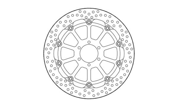 Halo Series T-floater Brake Rotor Black, Stainless Steel-0