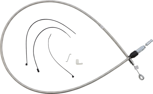 Polished Stainless Quick Connect Upper Clutch Cable Silver, 1, nordicamoto.ro