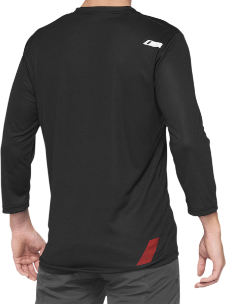 Tricou MTB 100% Airmatic 3/4 Sleeve Black/Red-2