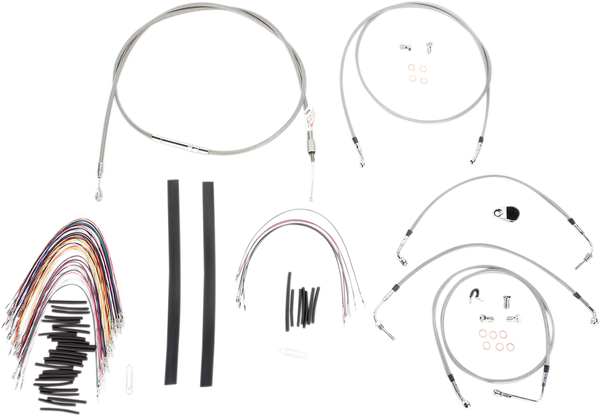 Complete Stainless Braided Handlebar Cable/brake Line Kit Silver, 2, nordicamoto.ro