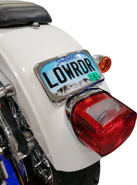 Large Radius Three-bolt Style License Plate Mount Assembly Chrome, 1, nordicamoto.ro