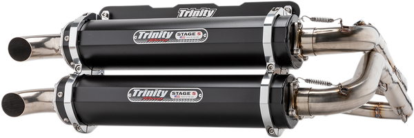 Stage 5 Dual Exhaust System Black, Brushed, 2, nordicamoto.ro
