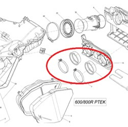 Sno-X Air intake adapter Ski-Doo 600/800 Ptek-0