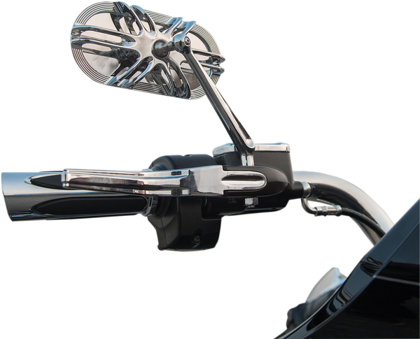 Caged Series Mirror Chrome, Anodized Black, 1, nordicamoto.ro