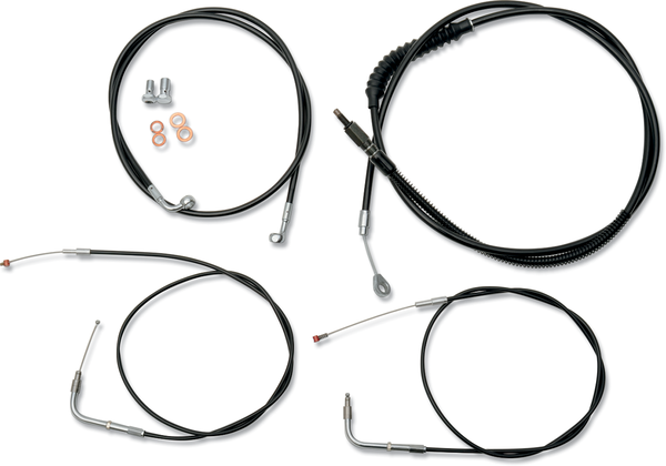 Standard Black Vinyl Braided Handlebar Cable/brake Line Kit Black, 1, nordicamoto.ro
