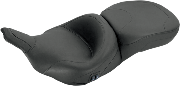 Heated One-piece 2-up Vinyl Touring Seat Black, 1, nordicamoto.ro