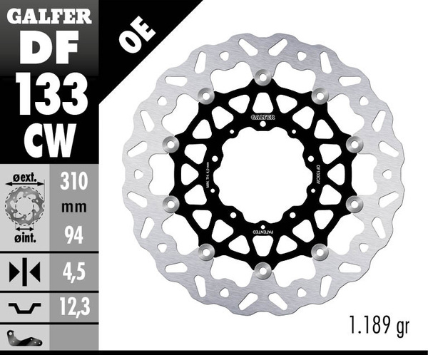 Wave® Brake Rotor Black, Silver, 1, nordicamoto.ro