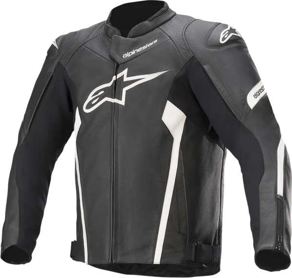 Geaca Piele Alpinestars Faster v2 Black White 50, 1, nordicamoto.ro
