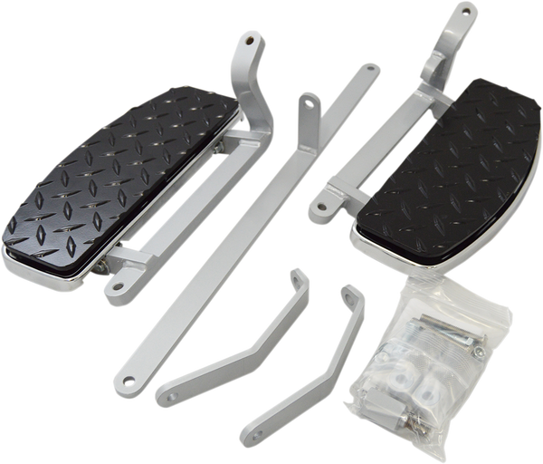 Driver Floorboards Black, Silver, 1, nordicamoto.ro