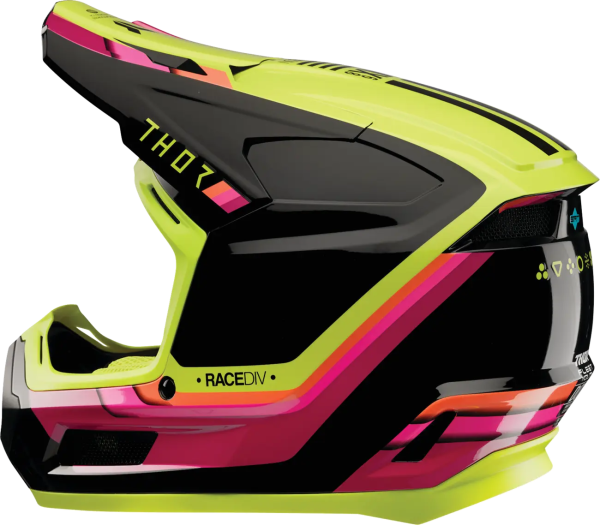 Casca Copii Thor Fleet Defy Negru/Roz/Galben Fluo S-2