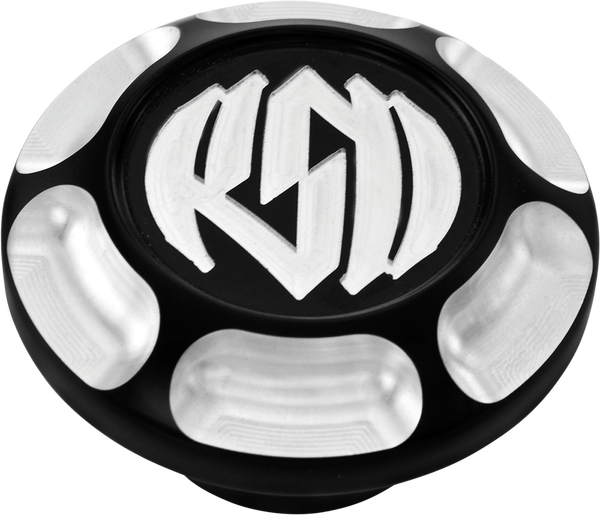 Gas Cap Vint Contrast Cut Black, Silver, 2, nordicamoto.ro