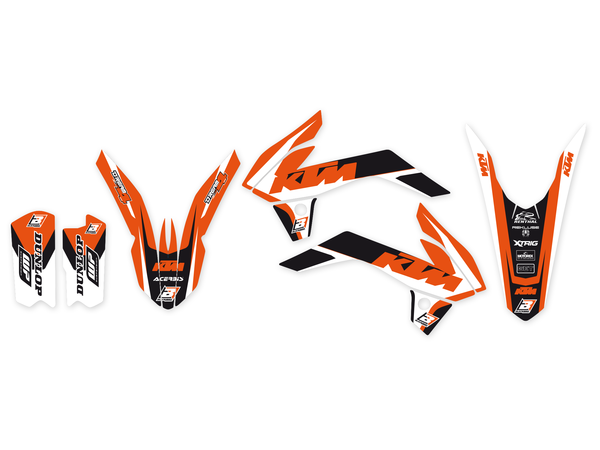 Graphics Kit With Seat Cover Black, Orange, 4, nordicamoto.ro