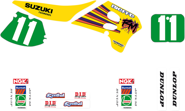 Graphics Kit Green, White, Yellow, 2, nordicamoto.ro