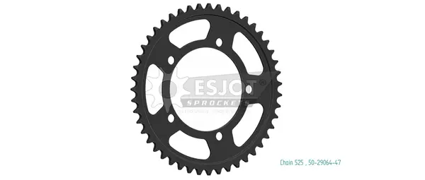 Pinion standard spate 525 negru, 1, nordicamoto.ro