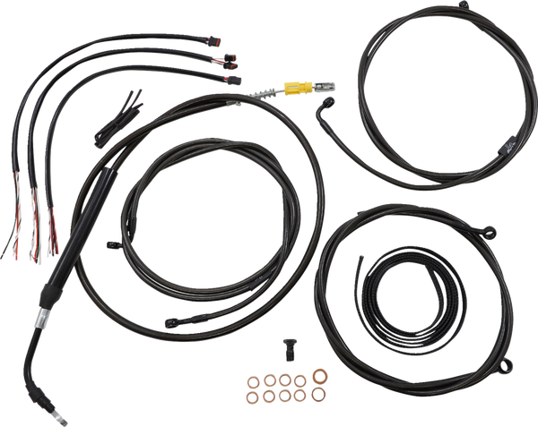 Complete Midnight Braided Handlebar Cable/brake Line Kit Black, 1, nordicamoto.ro