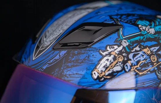 Casca Icon Airflite™ 4 Horsemen Black/Blue/Gold/White-3