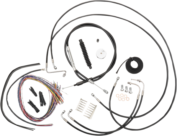 Complete Black Vinyl Braided Handlebar Cable/brake Line Kit Black, 1, nordicamoto.ro