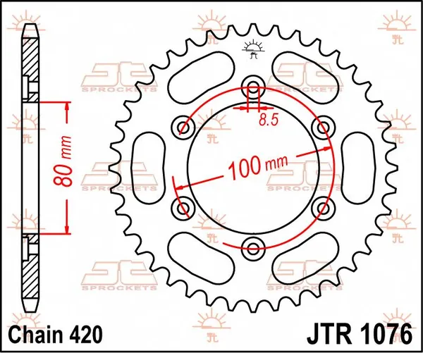 JT SPROCKETS Rear Sprocket Natural -0