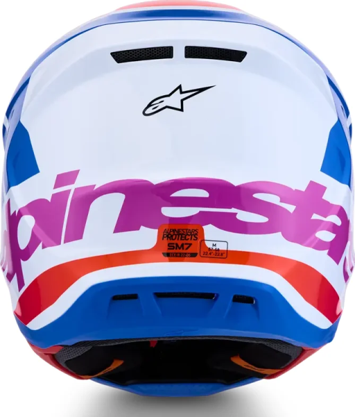 Casca Alpinestars S-M7 Core Alb/Albastru/Roz XS, 7, nordicamoto.ro