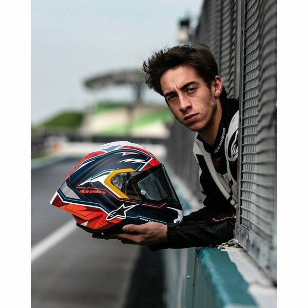 Casca integrala sport ALPINESTARS SUPERTECH R10 LE ACOSTA Albastru/Rosu/Alb-2