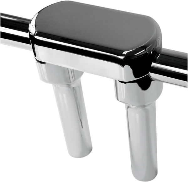 Hefty Handlebar Riser & Top Clamp Kit Silver, 1, nordicamoto.ro