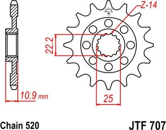 JT SPROCKETS Front Sprocket Natural -0