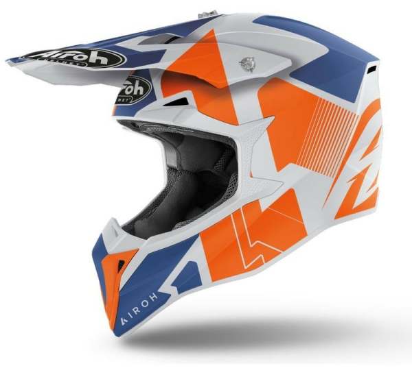 Casca Airoh Wraap Raze Orange/Blue Matt-0