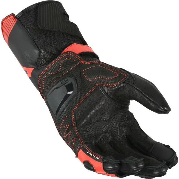 Manusi de piele sport perforate MACNA THANDOR M Negru/Rosu, 2, nordicamoto.ro