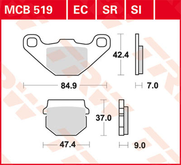 Plăcuțe de frână ceramice universale, 1, nordicamoto.ro
