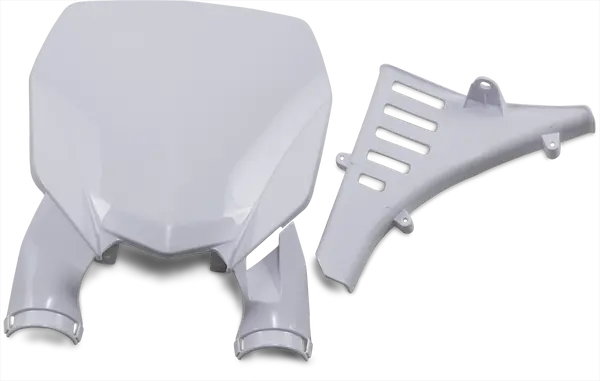 Stadium Number Plate With Fork Guards White-0