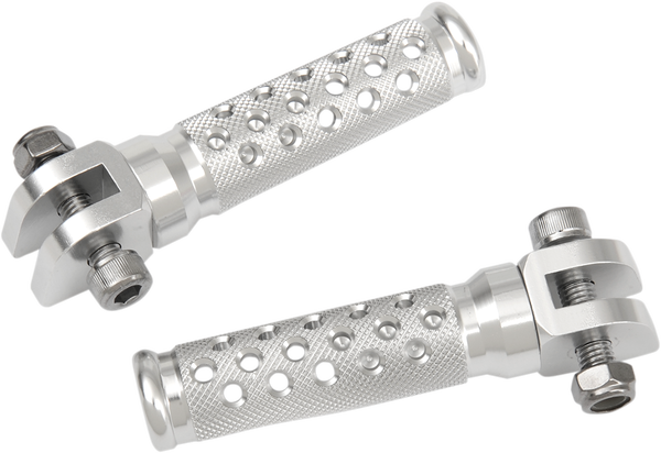 Slash-cut Style Footpegs Silver