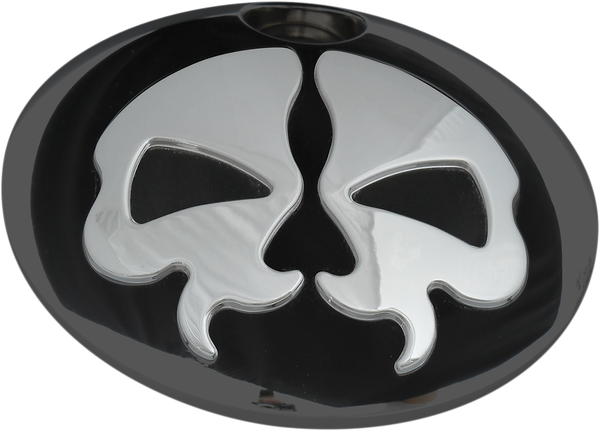 Split Skull Fuel Door Black, Silver, 1, nordicamoto.ro
