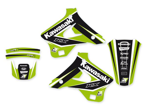 Graphics Kit With Seat Cover Black, Green, 2, nordicamoto.ro