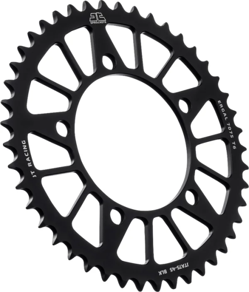 JT SPROCKETS Pinion spate din aluminiu Racelite, negru, 2, nordicamoto.ro
