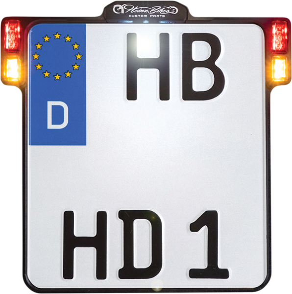 License Plate Holder 3-in-1 For Eu Countries Red, Yellow, 2, nordicamoto.ro
