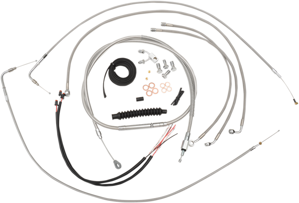 Complete Stainless Braided Handlebar Cable/brake Line Kit Silver, 1, nordicamoto.ro