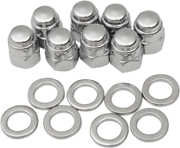 Chrome Cap Nut Kit Silver, 1, nordicamoto.ro
