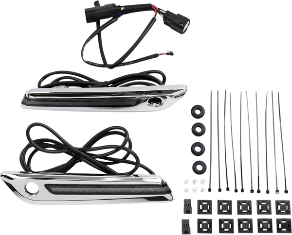 Led Saddlebag Hinge Covers Silver, 4, nordicamoto.ro