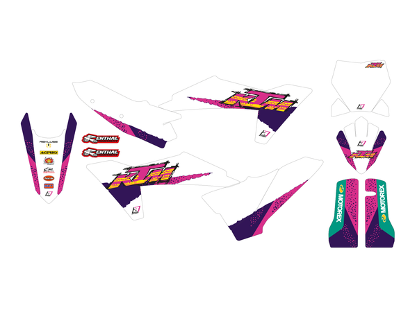 Graphic Kit Retro White, Pink, 2, nordicamoto.ro