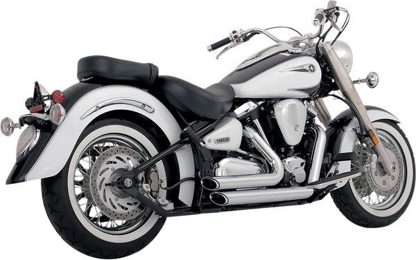 Shortshots Staggered Exhaust System Chrome, 1, nordicamoto.ro